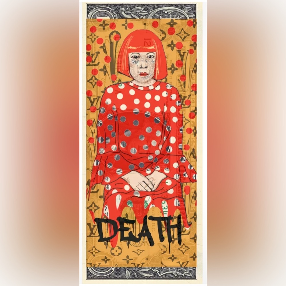 Death NYC $1 print-Yayoi Kusama signed w/seal & certificate of authenticity